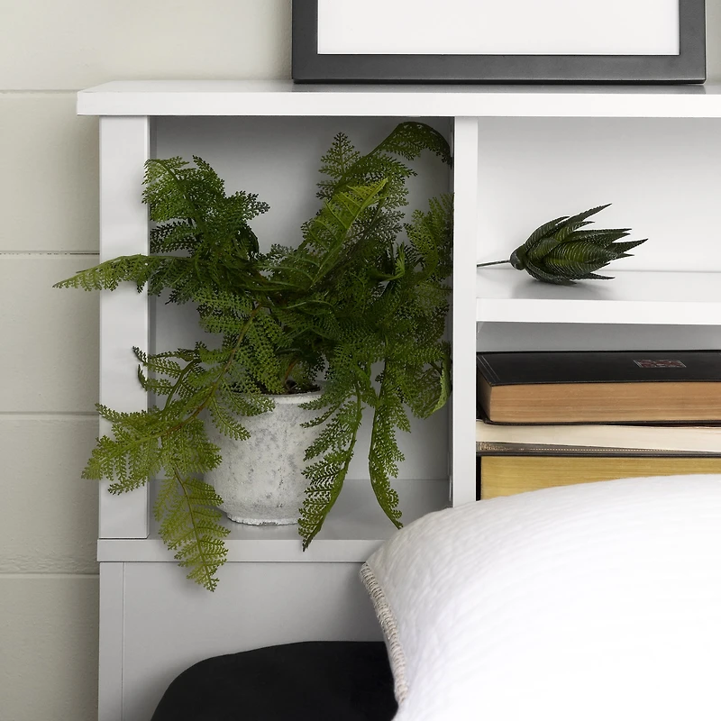 South Shore Vito Full/Queen Bookcase Headboard with Storage, in Pure White