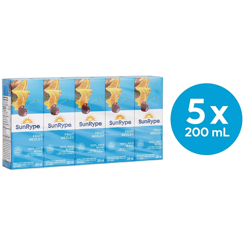 SunRype Boîtes de Jus Mélange de Fruits 5X200ML