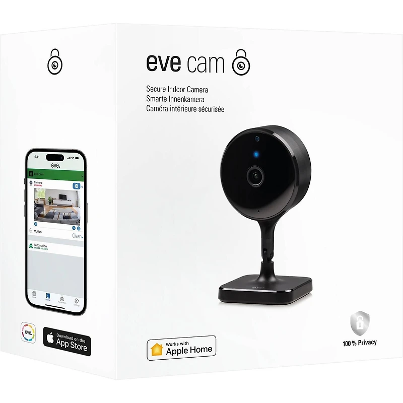 Eve Cam - Caméra intérieure intelligente avec technologie Apple HomeKit Secure Video