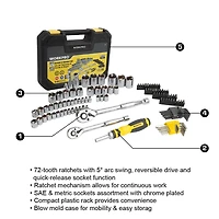 WorkPro Socket & Ratchet Set - 122 Piece