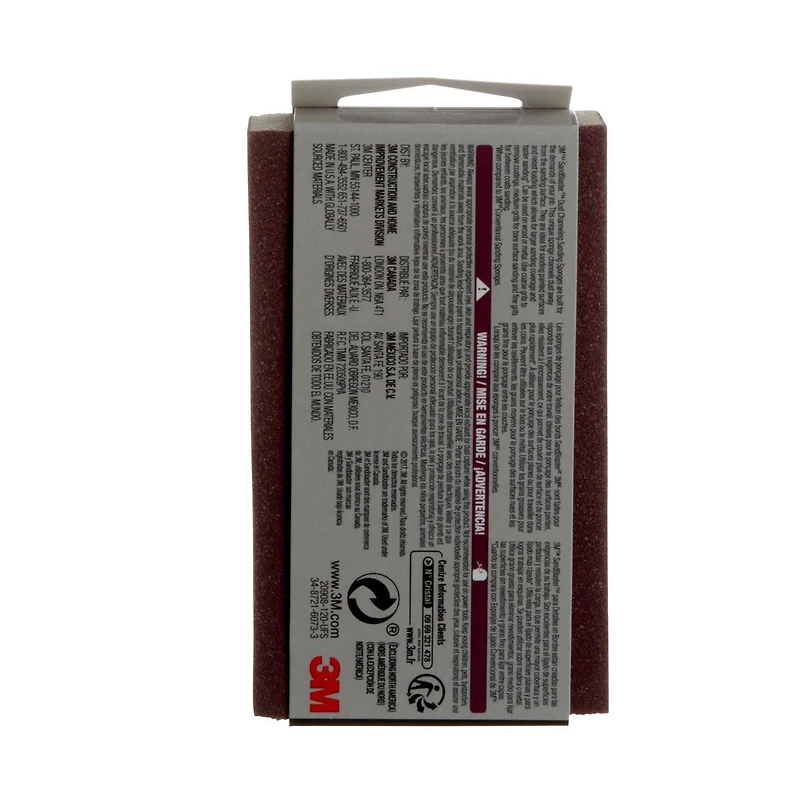 Éponge à poncer ultrasouple 20908-120-UFS SandBlaster(MC) 3M(MC), canalisation de la poussière, grain 120 4 1/2 x 2 1/2 x 1 po, 1/pqt