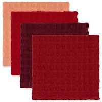 Mainstays 4 Pieces, Waffle Dishcloths, Red, 4 PACK WAFFLE DISH CLOTH