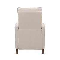 Fauteuil inclinable manuel d'intérieur rembourré en aulne CorLiving avec pieds en bois