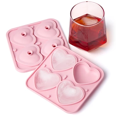 Betsey Johnson verre avec moule à glace en forme de cœur, ensemble verre et plateau en silicone