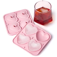 Betsey Johnson verre avec moule à glace en forme de cœur, ensemble verre et plateau en silicone