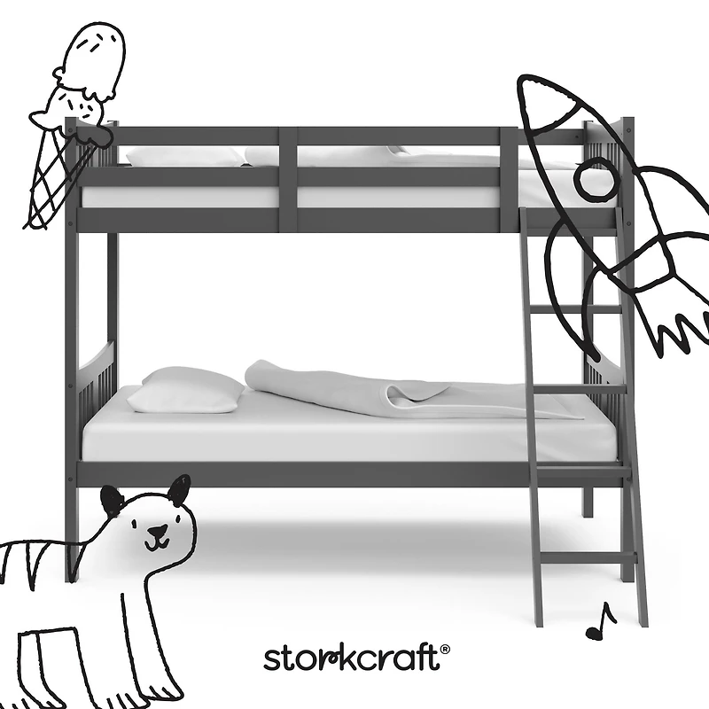 Storkcraft Caribou Solid Hardwood Twin Bunk Bed