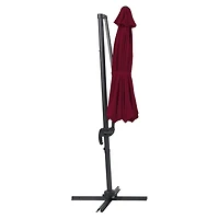 Parasol d'extérieur inclinable et rotatif CorLiving de 9,5 pieds avec cadre en aluminium et acier et auvent durable