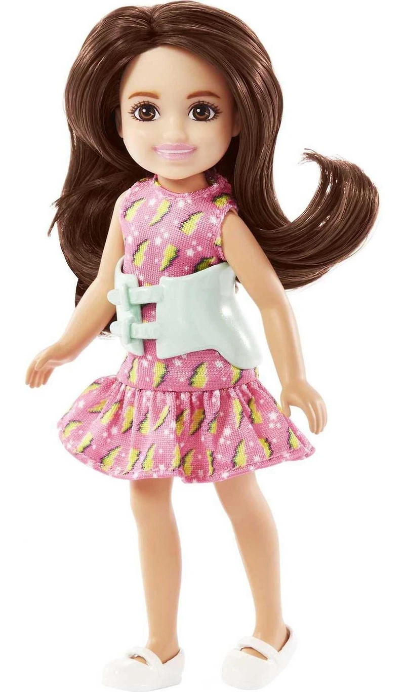 Barbie Toys, Chelsea Doll, 6-Inch Small Doll with Brace for Scoliosis Spine Curvature
