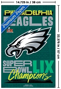 NFL Philadelphia Eagles - Super Bowl LIX Team Logo Wall Poster, 22.375" x 34" Framed