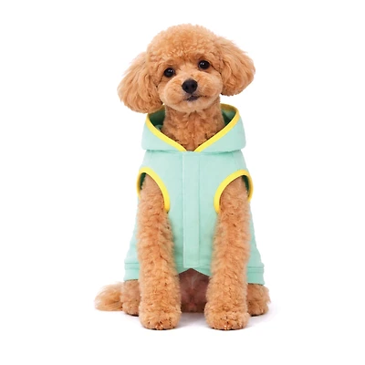 One Paw, Sweat-shirt à capuche pour chien, couleur menthe, avec bordure contrastée, tissu doux, pour chiens, plusieurs tailles, couleur menthe, unisexe