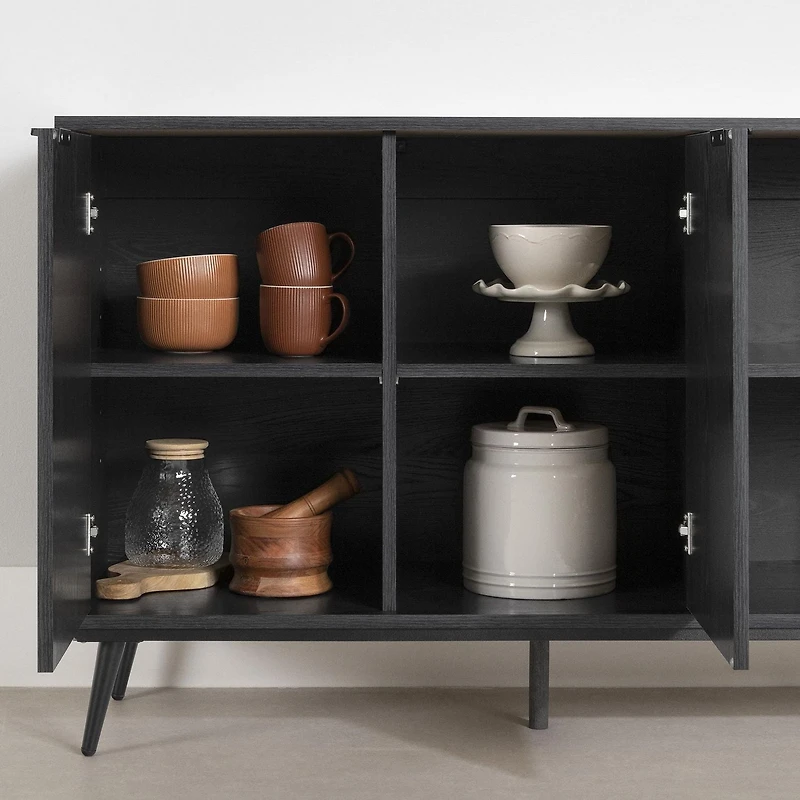 South Shore Mezzy 2-Door Sideboard with Open Storage<br>