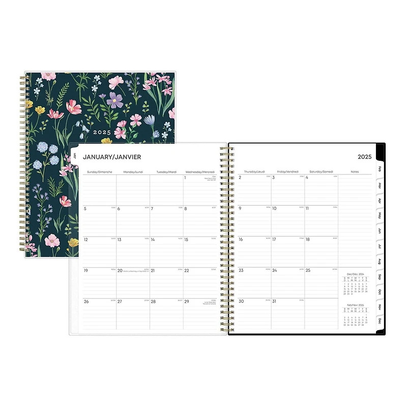 2025 Weekly Monthly Planner, 8.5 x 11, Blue Sky, Isa Meadow, 8.5x11 Weekly/Monthly Planner