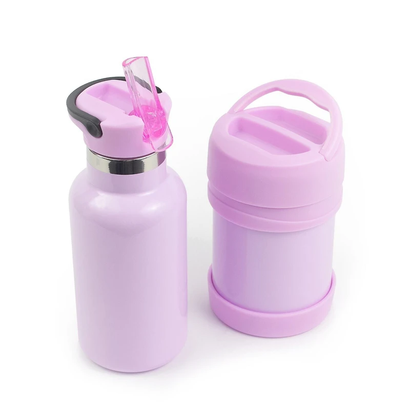 Ensemble de 2 boîtes à lunch et bouteilles réutilisables en acier inoxydable Sully