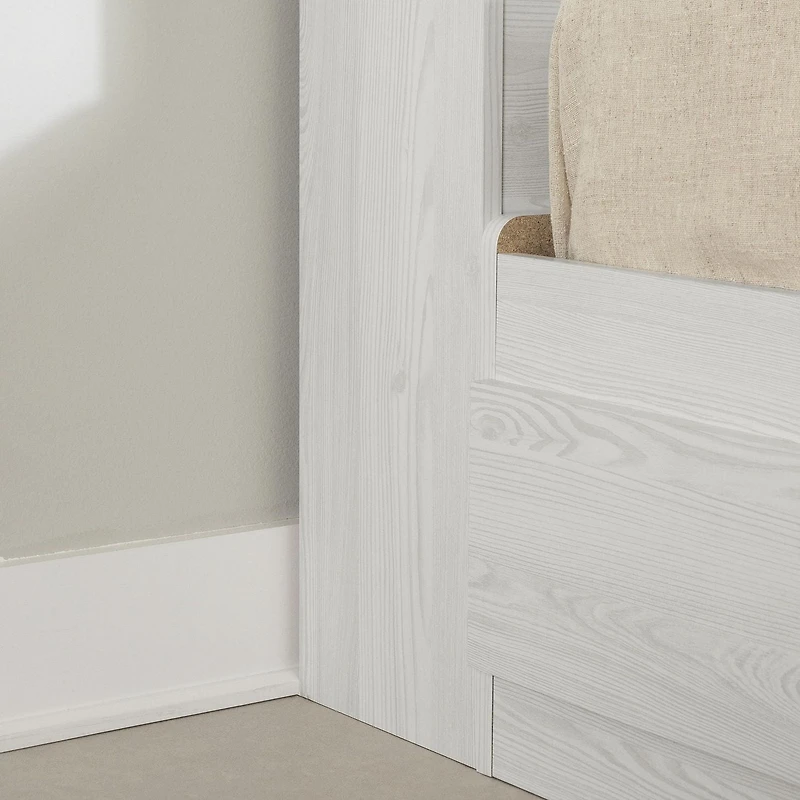 South Shore Hazen Twin Mates Bed with 3 Drawers and Headboard Set, in White Pine