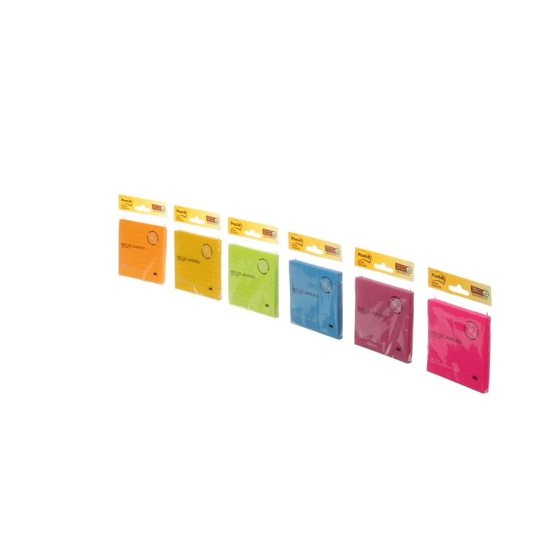 Feuillets Super Collants Post-it®, Ligné, Assorties