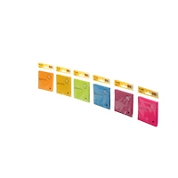 Feuillets Super Collants Post-it®, Ligné, Assorties