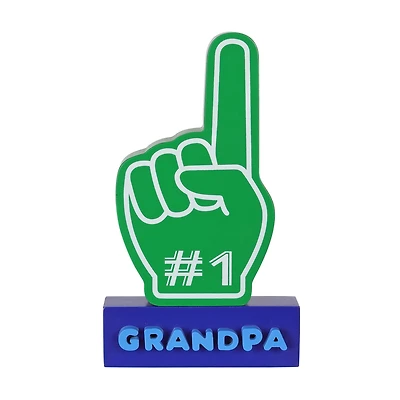 Way to Celebrate, 8inch Wood Grandpa Finger Sign, Green / Blue / White