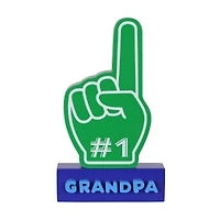 Way to Celebrate, 8inch Wood Grandpa Finger Sign, Green / Blue / White