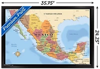 Map - Mexico Wall Poster, 22.375" x 34" Framed