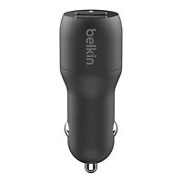Belkin 24 Watt Dual USB Car Charger - 2 12W USB A Ports with Fast Charging for Apple iPhone 14, 14 Pro, 14 Pro Max, iPhone 13, 13 Pro, 13 Pro Max, Samsung Galaxy, AirPods & More - USB-C Charger, 24W Car Charger