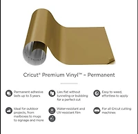 Cricut Premium Vinyl Permanent, Gold, Cricut Permanent Vinyl Gold