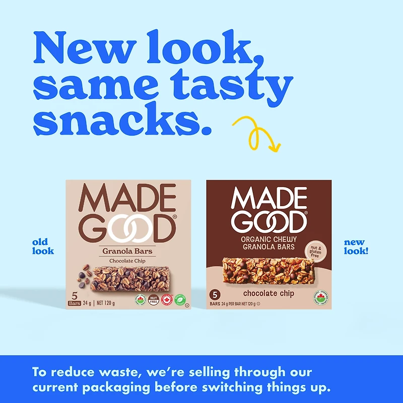 MadeGood Barres Granola Pépites de Chocolat 5 Barres