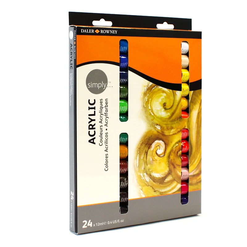 Coffret de 24 couleurs acryliques 12 ml Simply