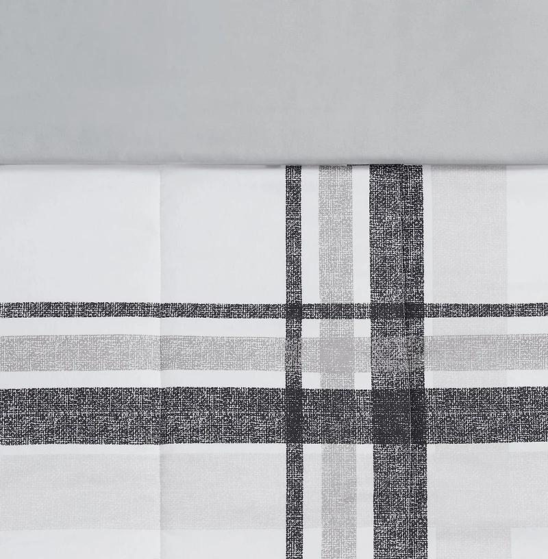 Mainstays Grey Plaid Comforter Double/Queen