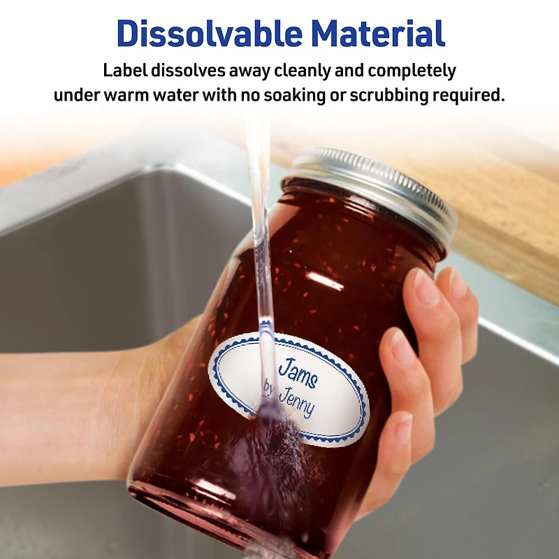 Avery Dissolvable Oval Labels, Handwrite, 1¼" x 2¼" - 2368