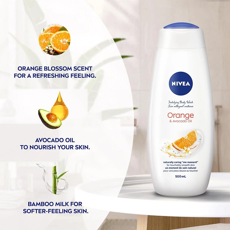 NIVEA Crème Douche Nettoyante Orange & Huile d'Avocat 500 ml