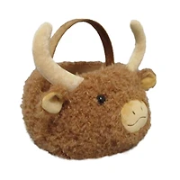 Way To Celebrate Easter Plush 10.5inch Easter Fur Bull Basket