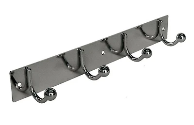 Era Barre 4 crochets Métal Fixation Murale Chromée; Organisateur chapeaux, vêtements et peignoirs 12.60po x 2.16po.