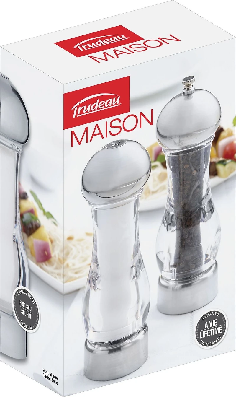 Trudeau Maison Combiné moulin à salière et poivrière Brio