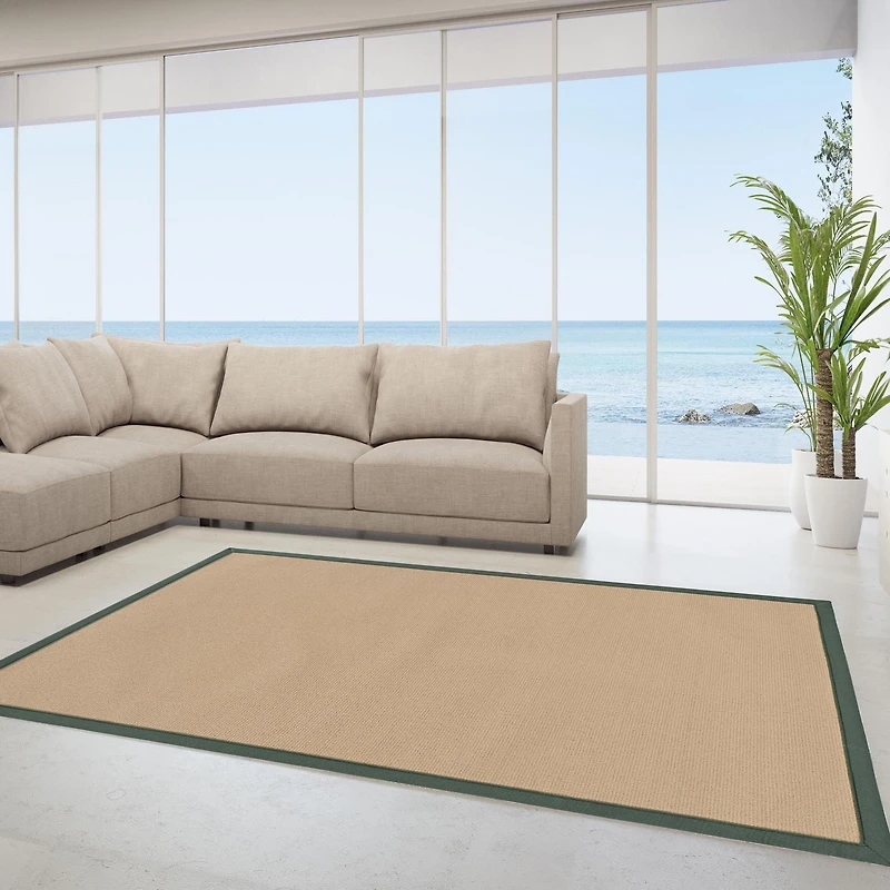 Tapis Athena sisal et vert de 8 pi 9 po x 12 pi