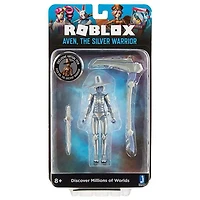 Roblox Imagination Collection - Aven, The Silver Warrior Figure Pack [Includes Exclusive Virtual Item]