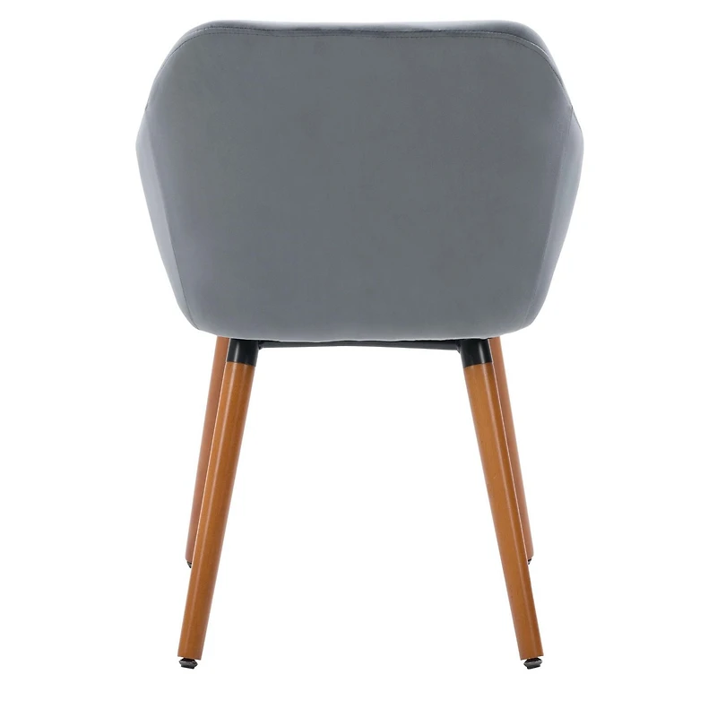 CorLiving Ayla Lot de 2 chaises d'appoint d'intérieur rembourrées en velours avec pieds en bois évasés