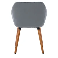 CorLiving Ayla Lot de 2 chaises d'appoint d'intérieur rembourrées en velours avec pieds en bois évasés