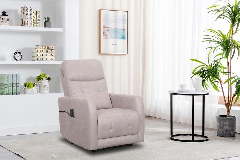 Topline Home Furnishings Power Lift Recliner with Adjustable Headrest