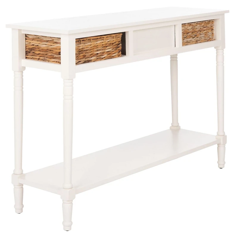 Safavieh Christa Contemporary Console Table Drawer and Two Baskets