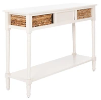 Safavieh Christa Contemporary Console Table Drawer and Two Baskets