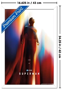 DC Studios Superman (2025) - Superman Teaser One Sheet Wall Poster, 14.725" x 22.375" Framed