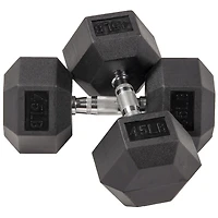 BalanceFrom Haltères hexagonales gainées de caoutchouc, paire de 45 lb, noir
