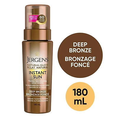Éclat Naturel Instant Sun Mousse autobronzante de Jergens - Bronzage foncé Bronzage foncé 180 ml