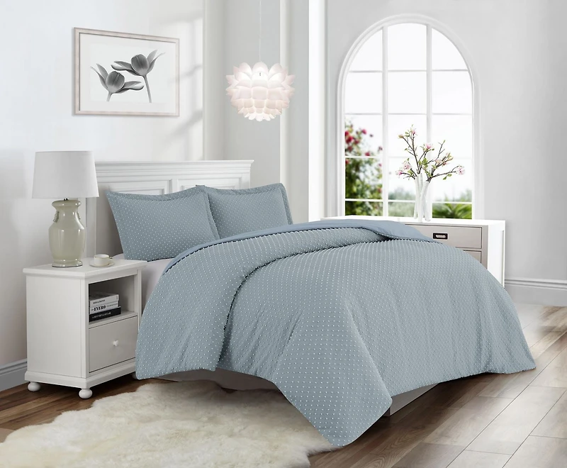 Ensemble de housse de couette prélavée Dot Clip
