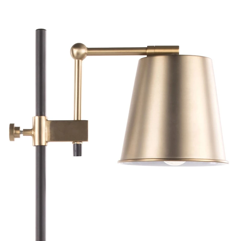 Metric Industrial Table Lamp in Walnut and Black by LumiSource