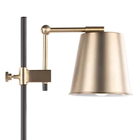 Metric Industrial Table Lamp in Walnut and Black by LumiSource