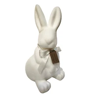 Easter White Flocked Sitting Bunny, 17", by Way to Celebrate