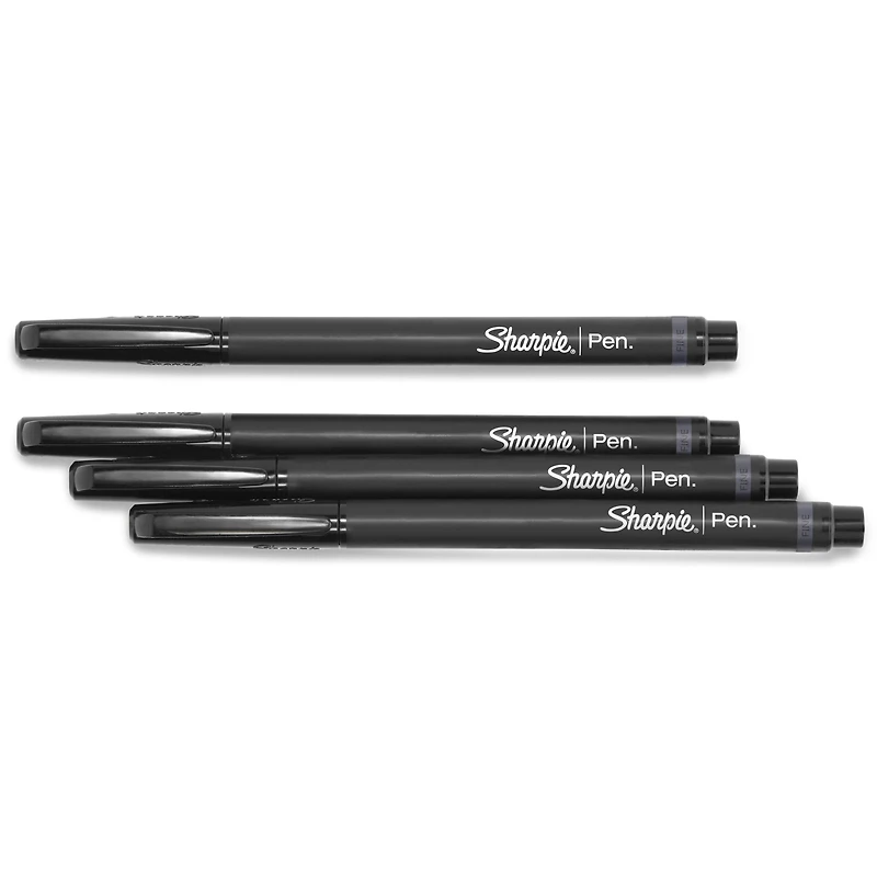 Sharpie Felt Tip Pens, Fine Point (0.4 mm), Black Ink, 4 Count