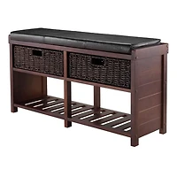 Banc avec siège de coussin et paniers Colin de Winsome - 40438