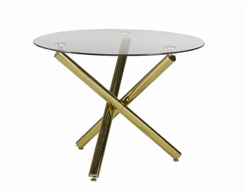 Fresno 5-Piece Dining Set, White/Gold<br>